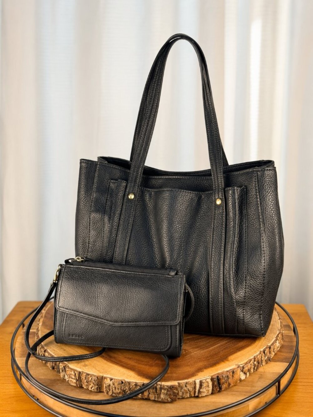 Relic BlackTote Shoulder Bag & Crossbody Wallet EUC - Great for Work & Travel!